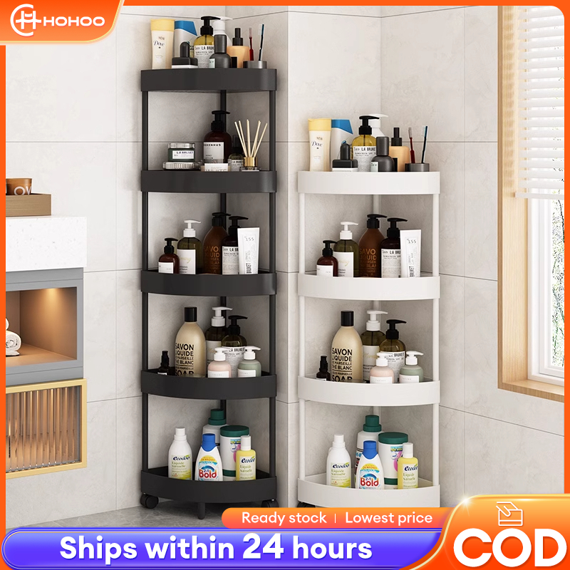Multi-Layer Corner Rack Trolley Rack Bathroom Corner Triangular Corner ...