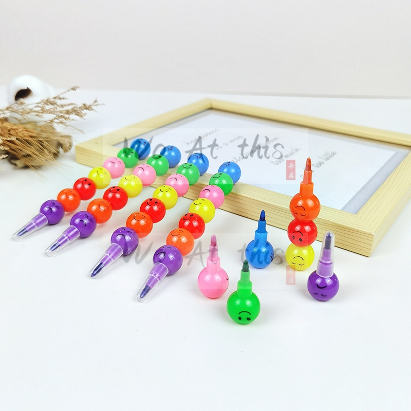 7 Colors EMOJI Bullet Crayon Bullet Pencil Writing Utencil Cute Emoji ...