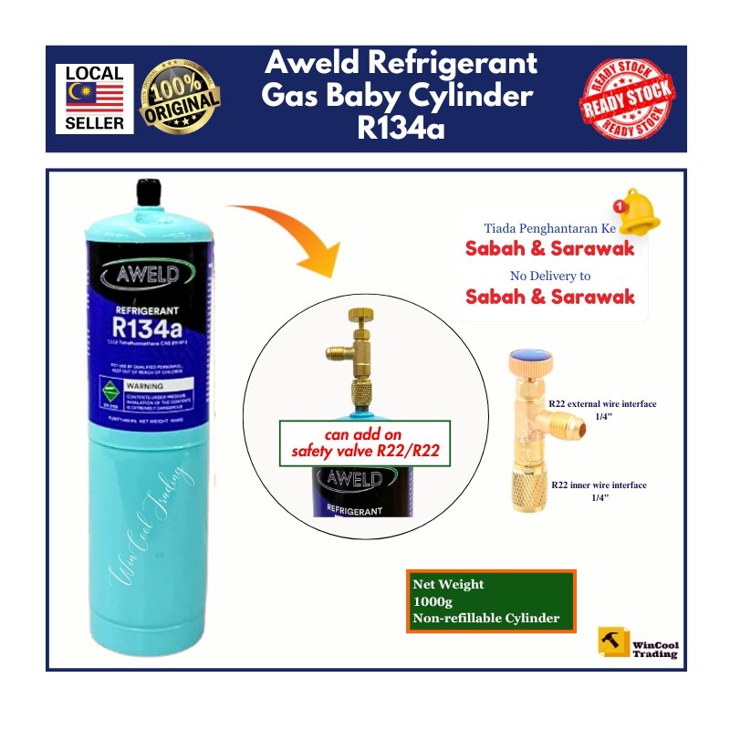 Original Aweld Refrigerant Gas Baby Cylinder R32/R134a/R404a/R410a for ...