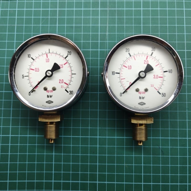 Empeo 3'' x 3/8'' BSP, Kg/cm2 & Lb/in2. Pressure Gauge, Germany ...