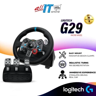 Logitech G29 Driving Force Racing Wheel and Floor Pedals with Real Force Feedback | Stainless Steel Paddle