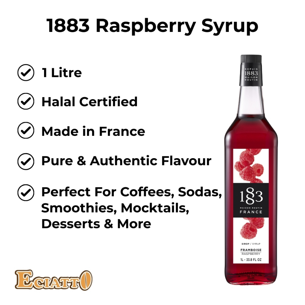 1883 MAISON ROUTIN Raspberry Syrup 1L Halal Premium Original from ...