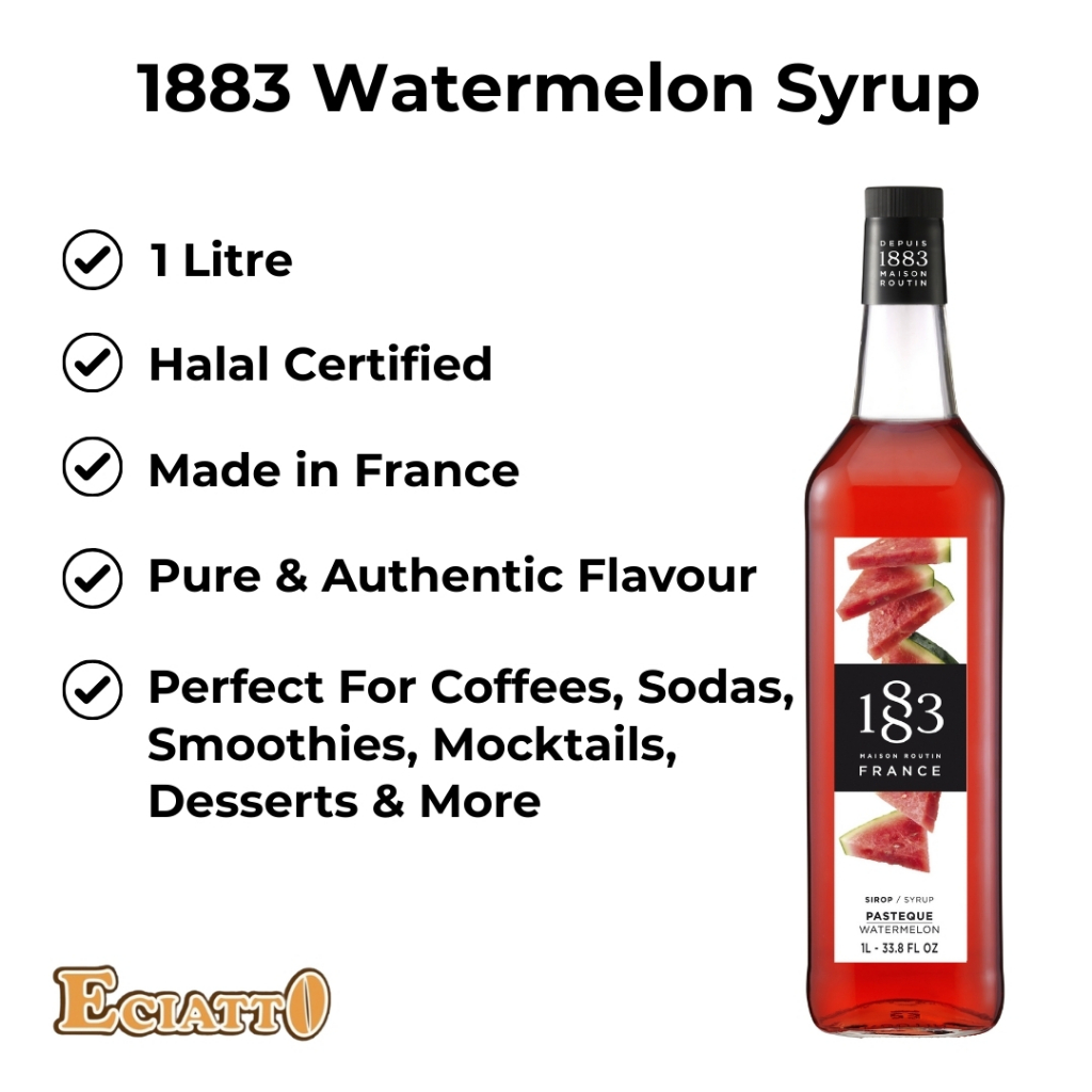 1883 MAISON ROUTIN Watermelon Syrup 1L Halal Premium Original Monin ...