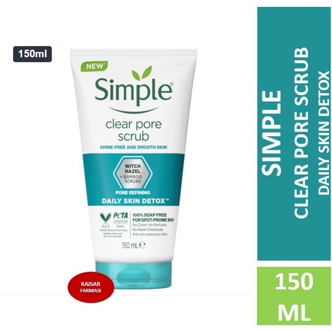 SIMPLE CLEAR PORE SCRUB DAILY SKIN DETOX 150ML ( EXP 07/2025 ) | Shopee ...