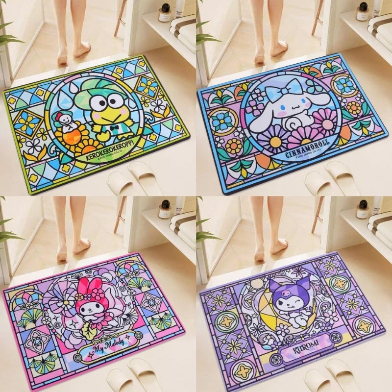 Cute Cartoon Floor Mat Sanrio Kuromi Bath Room Carpet Non-Slip Absorber ...