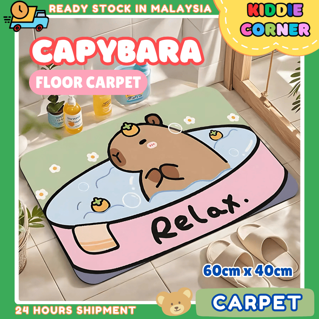 Capybara Floor Mat Carpet Karpet Tikar bilik air big indoor outdoor ...