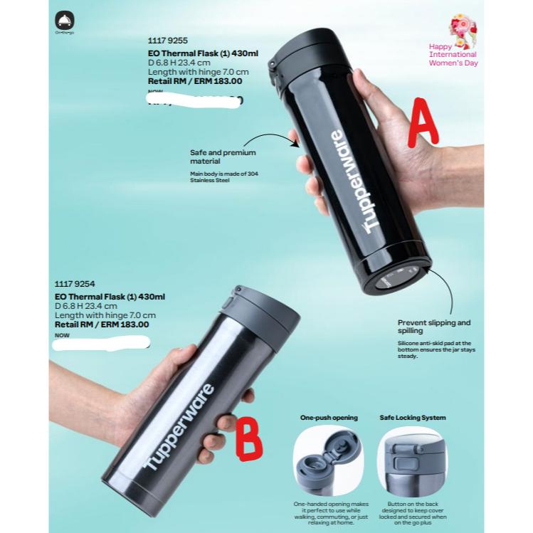 TUPPERWARE EO THERMAL FLASK (1) 430ML | Shopee Malaysia