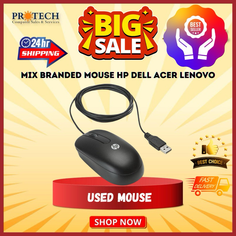 Mix Branded Mouse Hp Dell Acer Lenovo 100% Original Cleaned and Tested ...