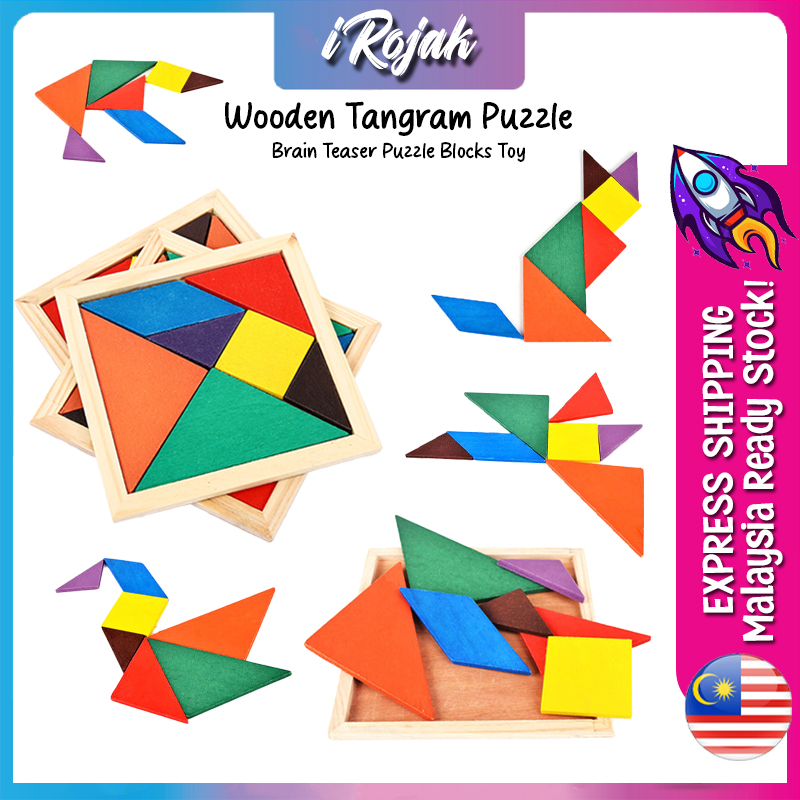 [iRojak] Wooden Tangram Puzzle Montessori Toy Birthday Goodies Gift For ...