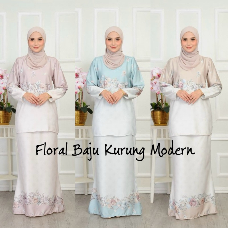 Floral Kurung Modern RAYA NEW VIRAL | Shopee Malaysia