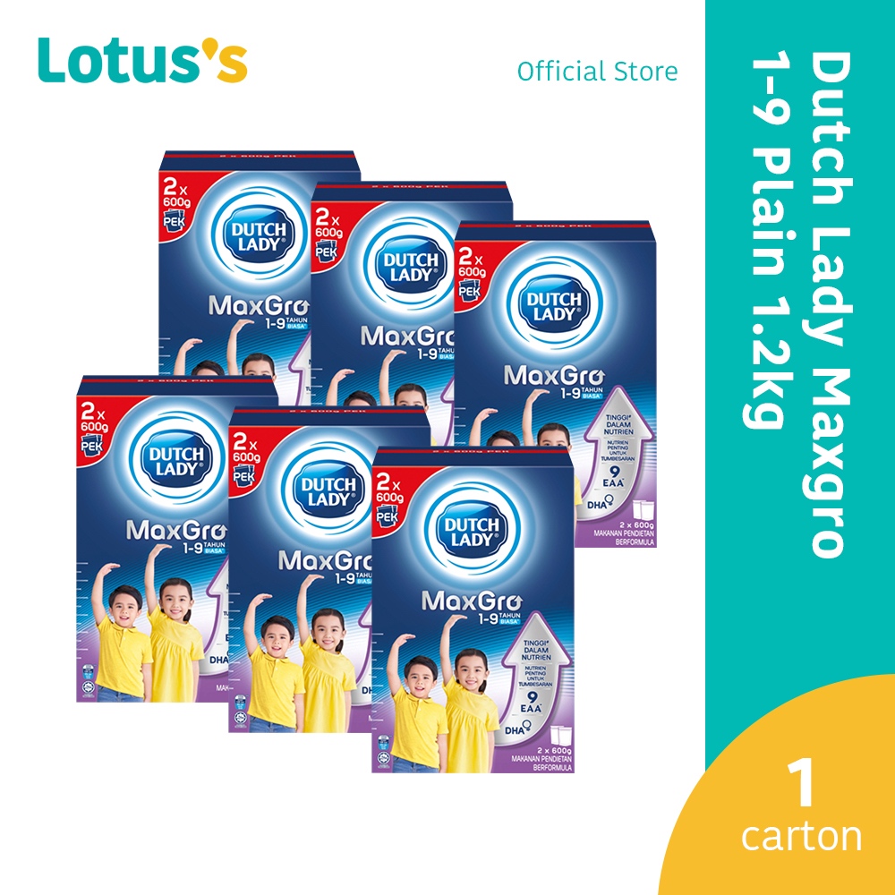 Dutch Lady Maxgro 1-9 Plain (1.2kg X 6) (1 Carton) | Shopee Malaysia