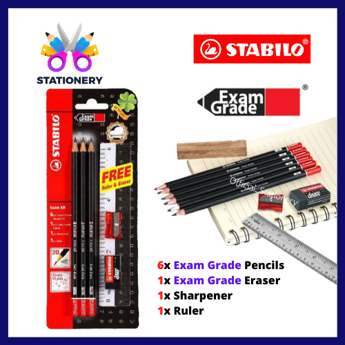 STABILO Exam Grade 2B Pencil Stationery Set 288BL6S1 / Free Sharpener ...