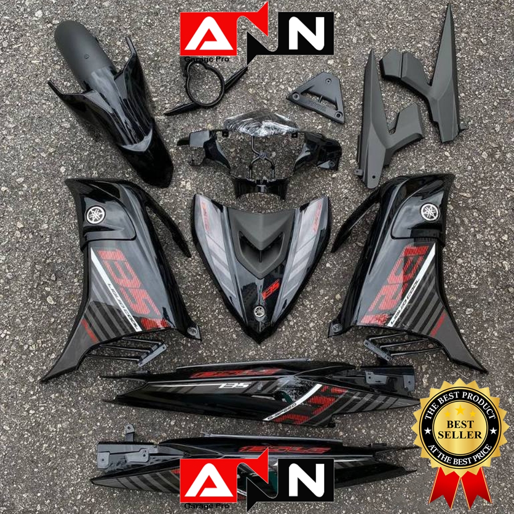 COVERSET BODYSET YAMAHA LC LC135 V6 V7 DR BLACK HITAM BATMAN 2015 ...