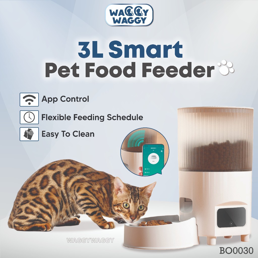 WaggyWaggy Budget Smart Food Feeder Induction Cat Flexible Feeding ...