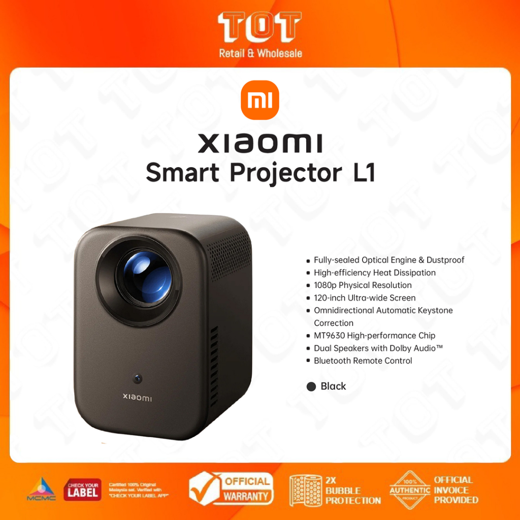 Xiaomi Smart Projector L1 I 120-inch ultra-wide screen I 1080p physical ...