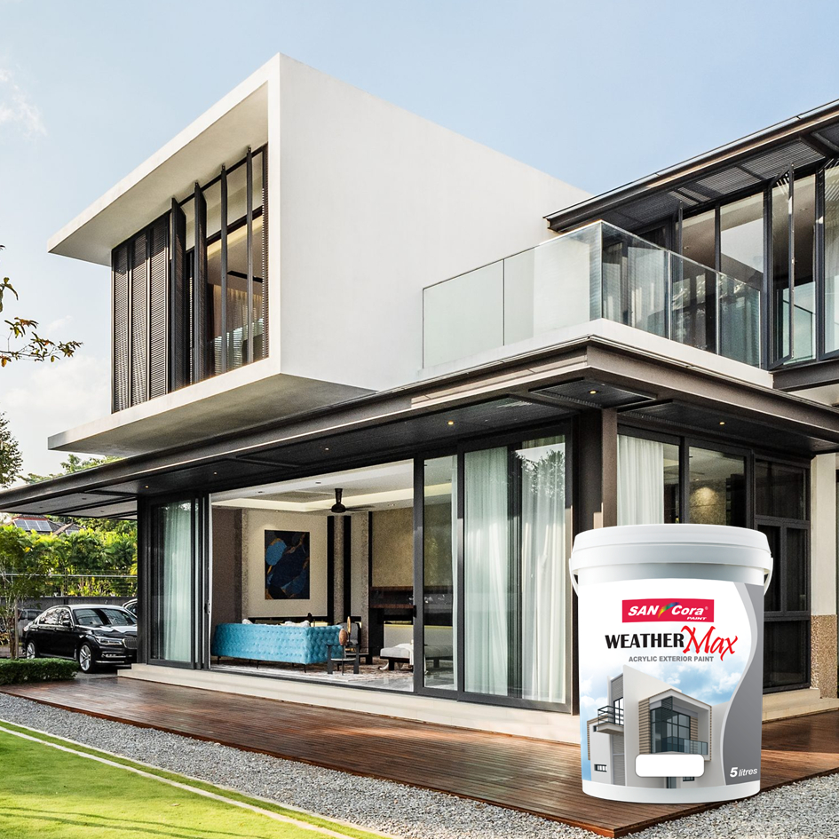(1L) SANCora WEATHER Max ~ Acrylic Exterior Paint ~ Water Based Weather ...