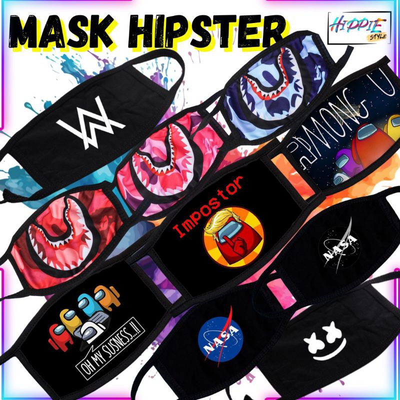 Face Mask Hipster Topeng Mulut Mouth Mask NASA BAPE Bathing Ape ...