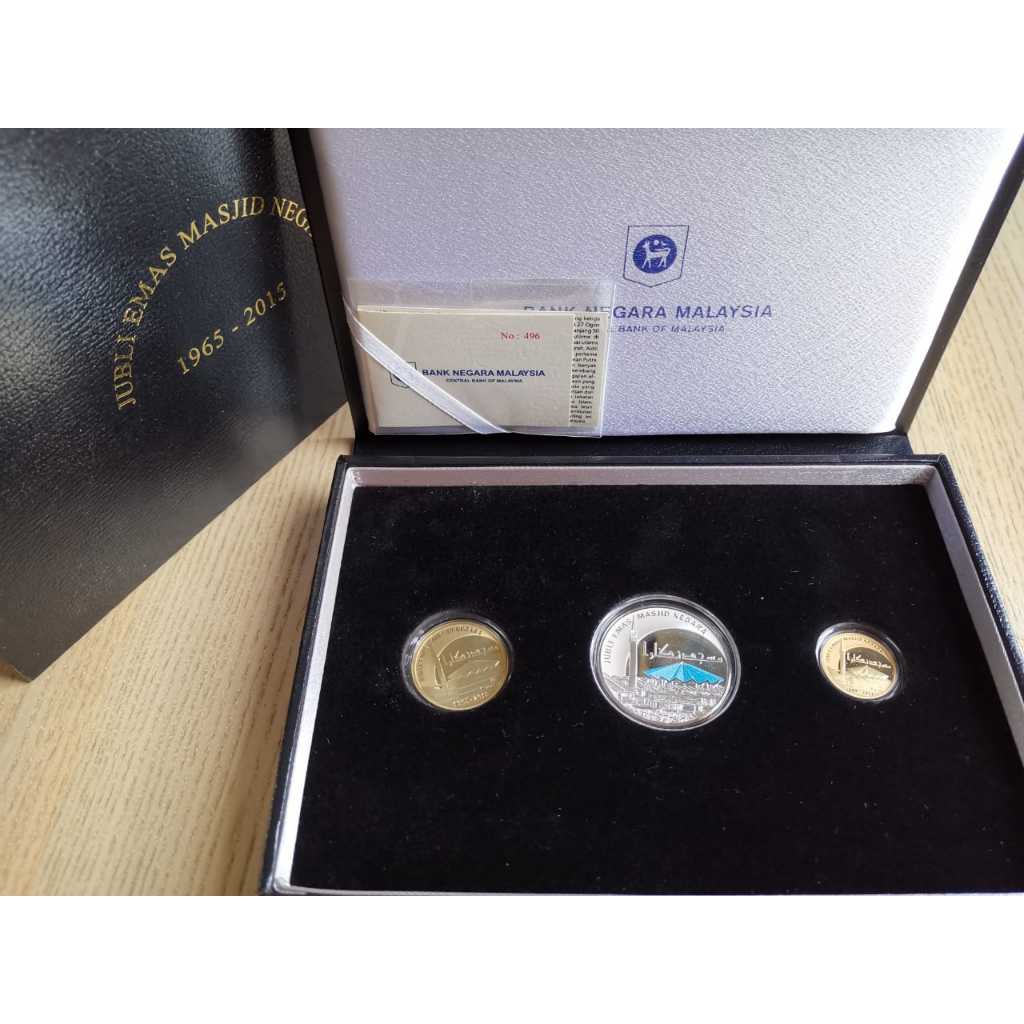 Malaysia Coin - 2015 Masjid Negara 100 Ringgit Gold Proof Coin Set of 3 ...