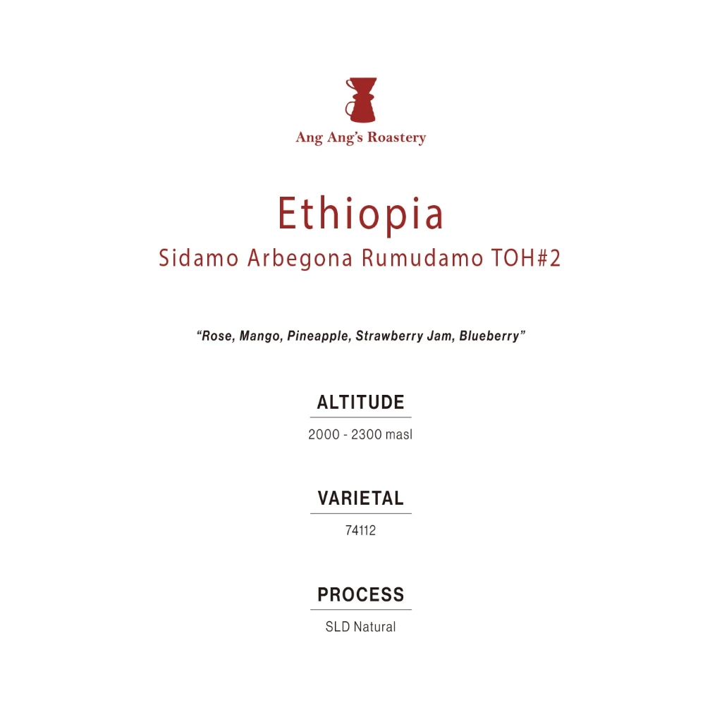 Ang Ang Roastery Limited Series - Ethiopia Sidamo Arbegona Rumudamo TOH 2 – specialty coffee beans Malaysia