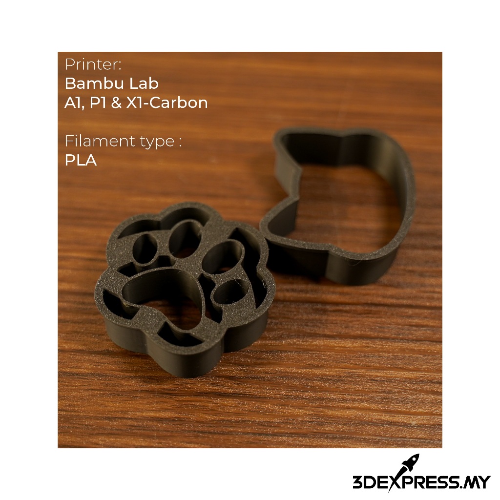 [3D PRINTED]  CAT Pattern Cookies Cutter and Roller Pin