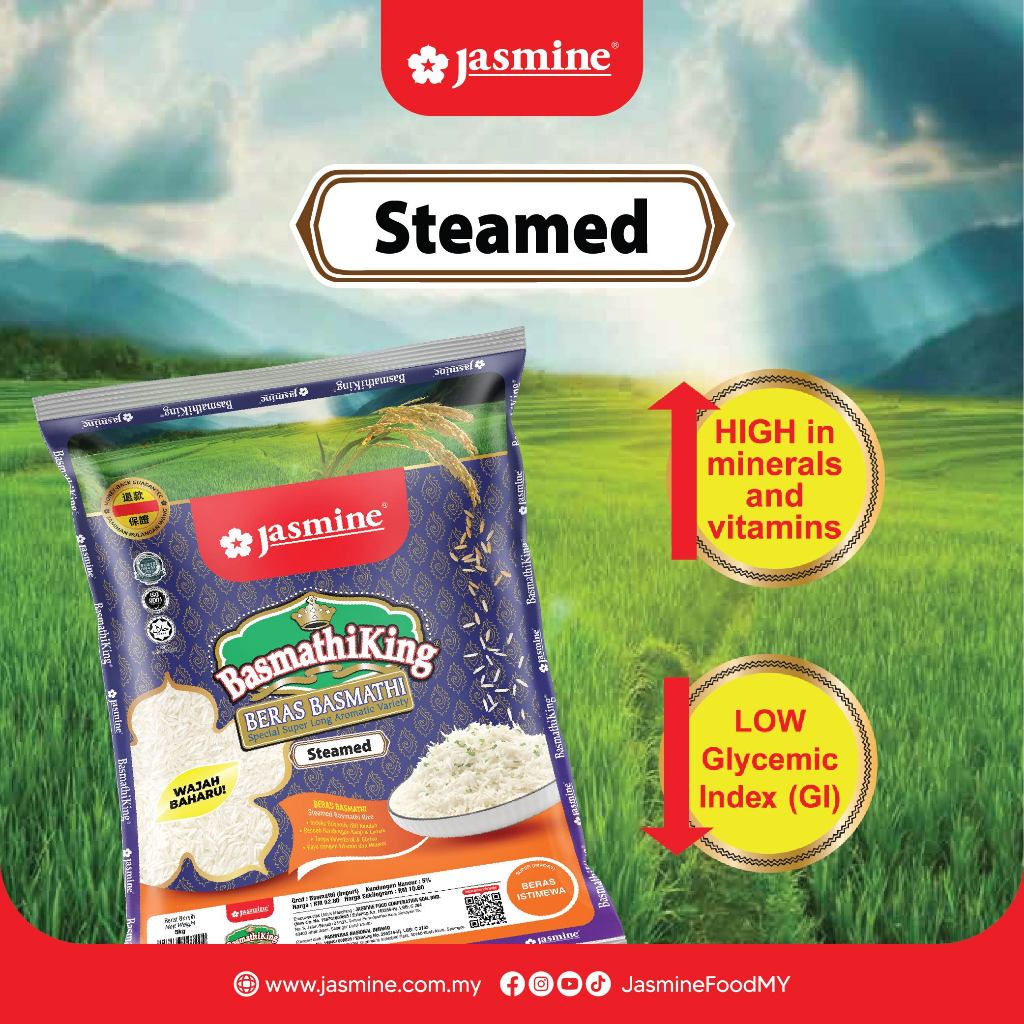JASMINE BasmathiKing Special Super Long Basmathi Rice Steamed 5kg (Pre ...