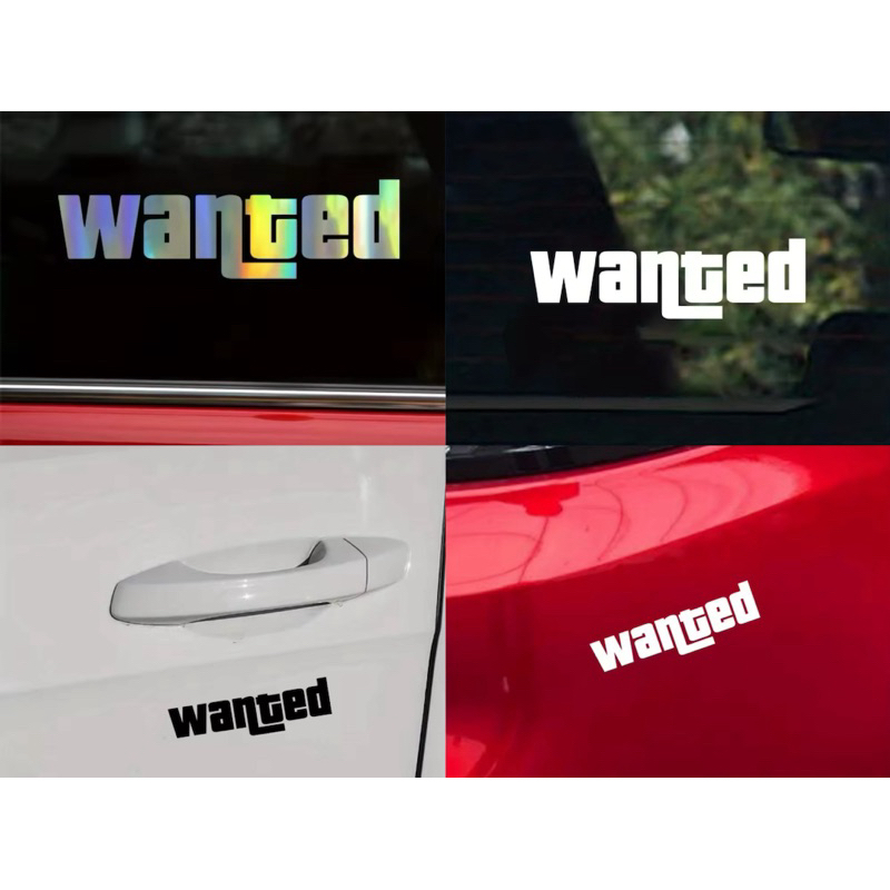 Car sticker Wanted Door Car Window Sticker Decals Decoration cermin ...
