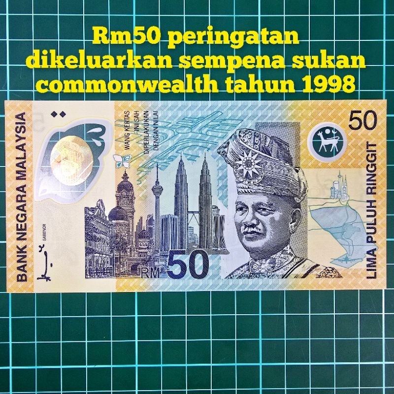 (144) rm50 sukan commonwealth duit kertas peringatan duit lama rm50 ...