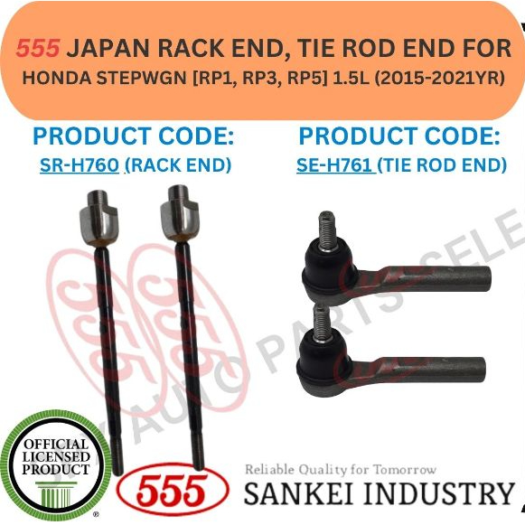 555 GENUINE JAPAN TIE ROD END, RACK END FOR HONDA STEPWAGON STEPWGN ...