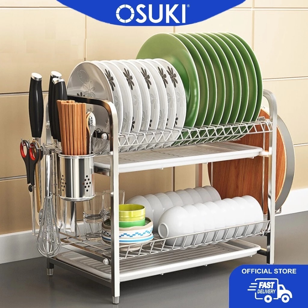 OSUKI 304 Stainless Steel Kitchen Dish Rack Sink Storage | Rak Pinggan ...