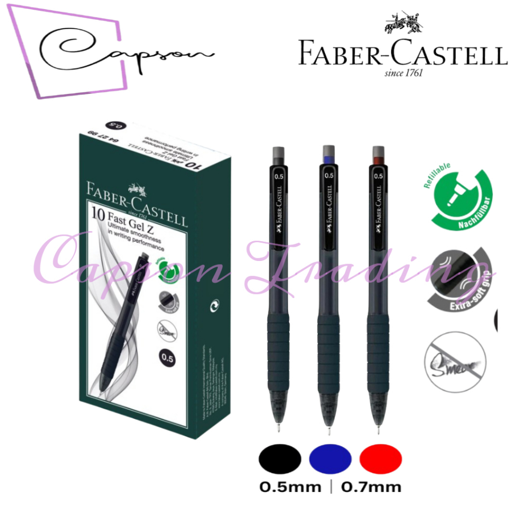 Faber-Castell Fast Gel Z Retractable & Refillable Gel Pen | Shopee Malaysia
