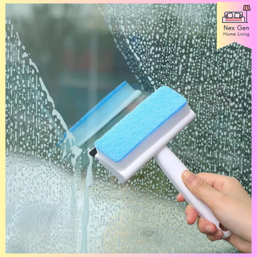 Window Scraper Glass Wiper Double Side Mirror Brush Window Cleaner ...