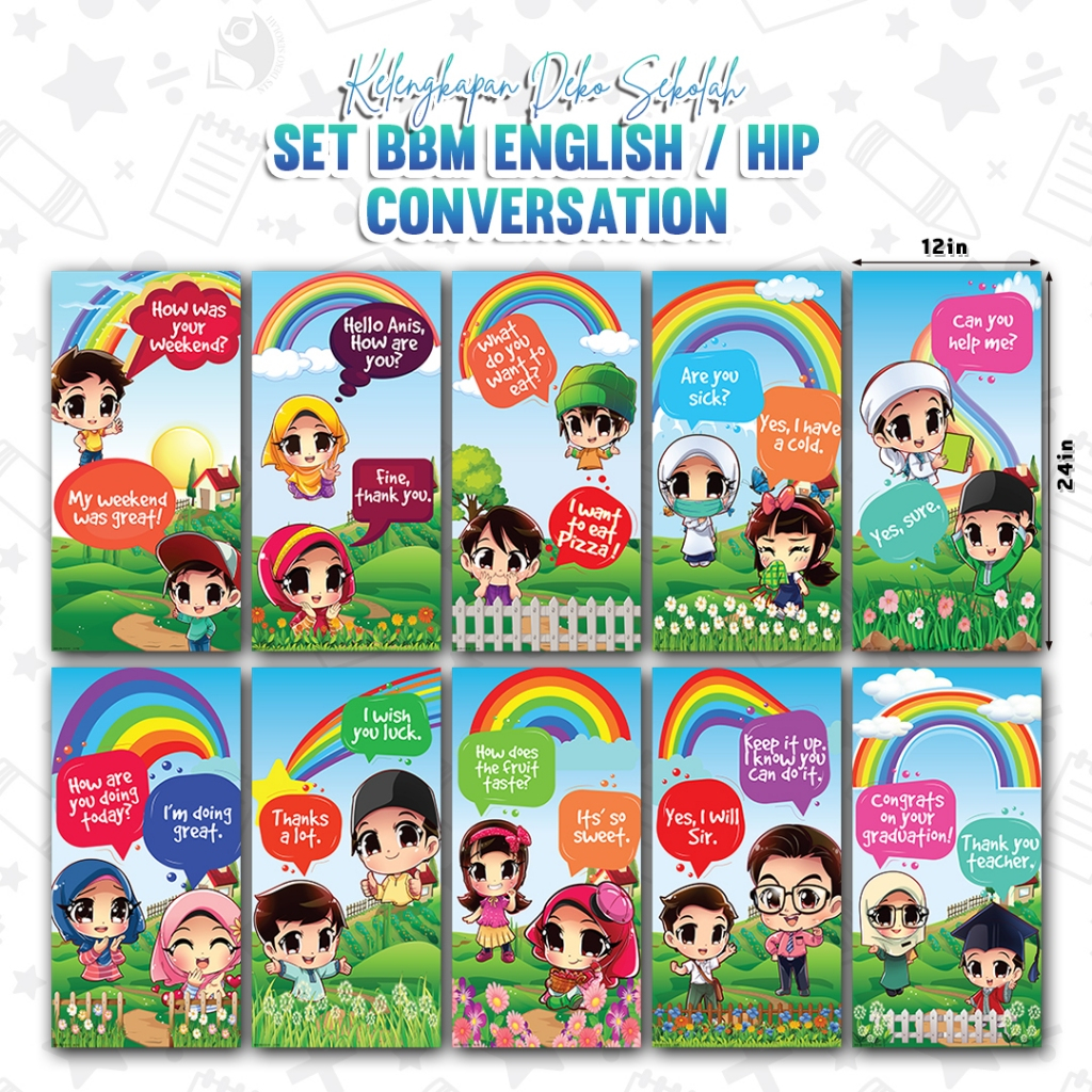 🌻1 DAY SHIP🌻 SET BANNER ENGLISH - CONVERSATION / HIP / HIGHLY IMMERSIVE ...