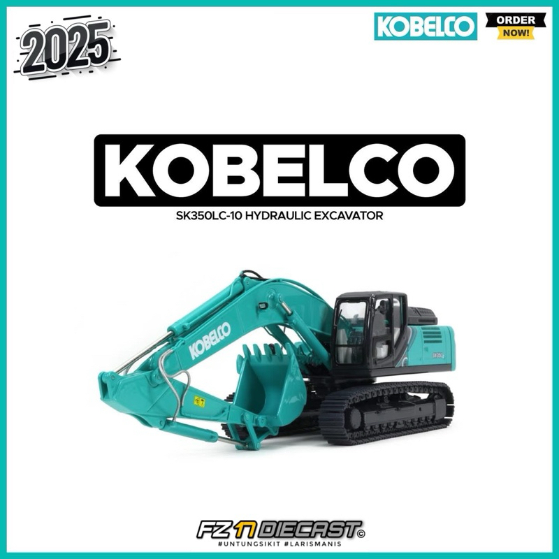Miniature Kobelco SK350LC-10 Excavatrice 1/50 - Modèle Moulé Sous Pression - NEUF