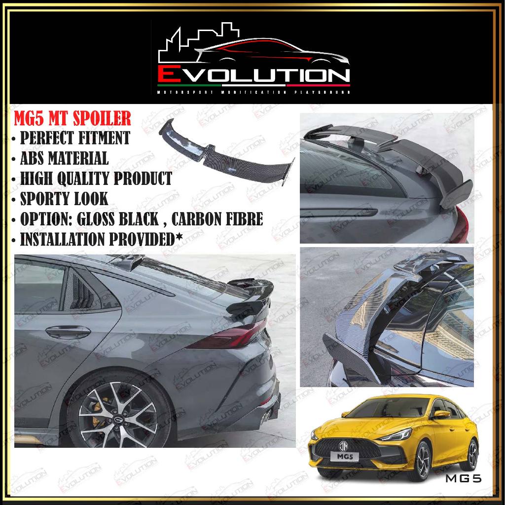 [𝗡𝗘𝗪 𝗣𝗥𝗢𝗗𝗨𝗖𝗧] MG 5 MT SPOILER (GLOSS BLACK / CAARBON FIBRE) | Shopee ...