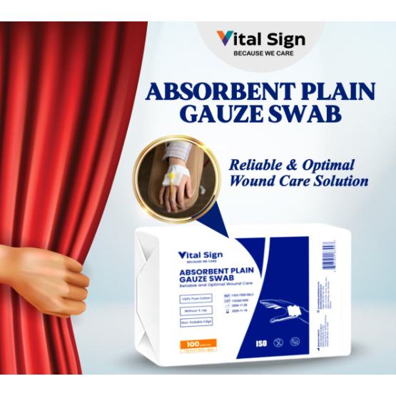 VITAL SIGN ABSORBENT PLAIN GAUZE SWAB (100Pcs) | Shopee Malaysia