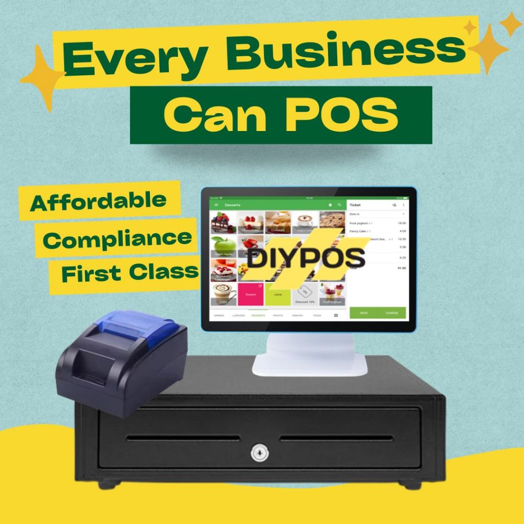 DIYPOS Loyverse D15 Prime Full Set POS System POS Sistem Set Penuh ...
