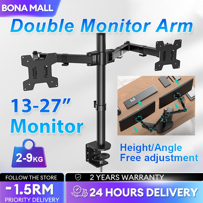 Dual Monitor Arm Monitor Stand Vesa Mount Monitor Riser 17-32 Inch ...