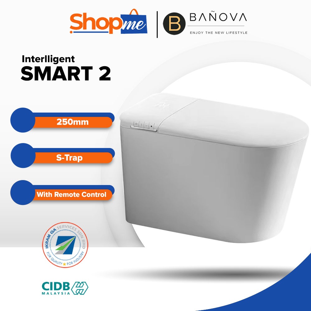 BANOVA SMART 2 Intelligent water closet Ceramic Material Jamban Toilet ...