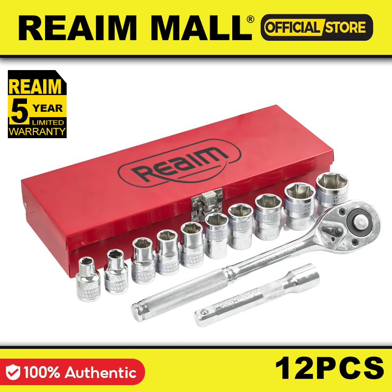 CR-V Ratchet Socket Wrench Iron Box Set Chromium-Vanadium Steel Kits ...