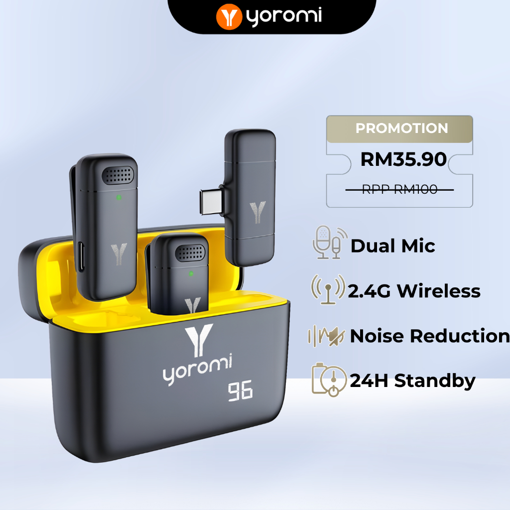 Yoromi Mic Mini Noise Reduction Plug Play Clip On Wireless Usb ...