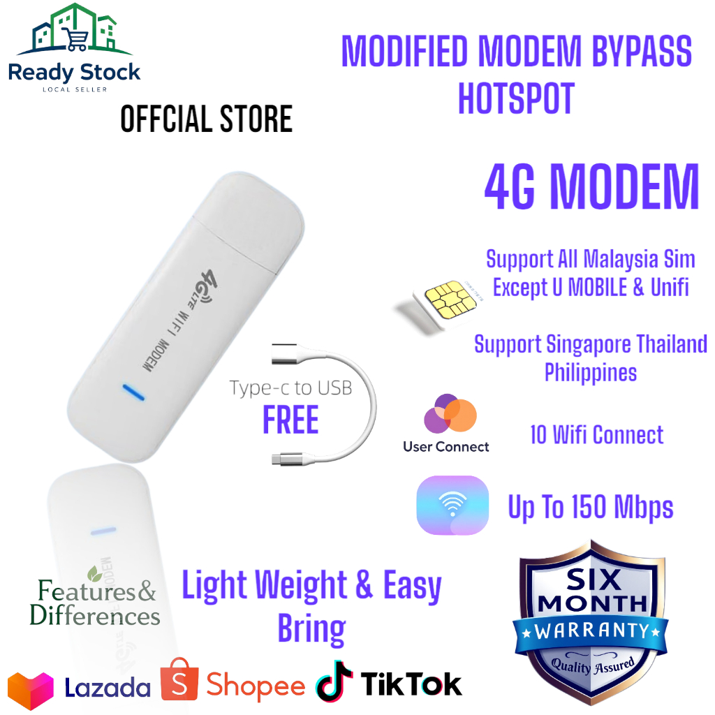 Modified USB 4G Lte Modem Router UQ170 Unlocked Bypass With Unlimited ...