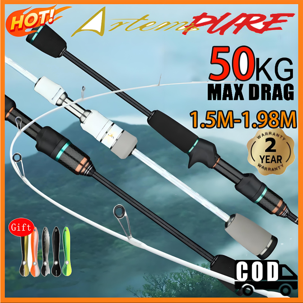Artemis Fishing Rod Joran Pancing 50kg Spinning Rod UL Fishing Rod 1.5m ...