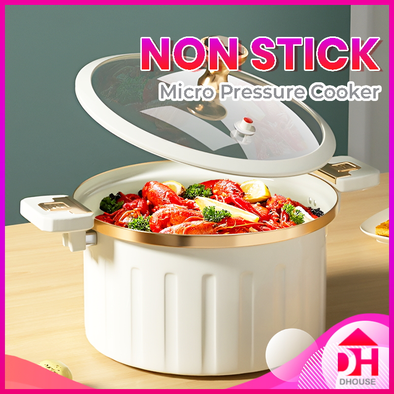 8L Non-Stick Micro Pressure Cooker Elegant Style Stew Cooking Soup ...