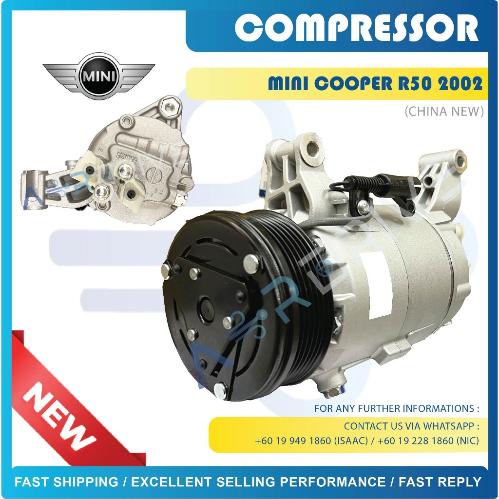 CHINA NEW MINI COOPER R50 2002 6PK COMPRESSOR | Shopee Malaysia