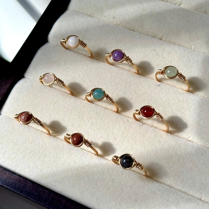 Mini Stone Ring | Fadeless wire ring no rust \ no fade color | Shopee ...
