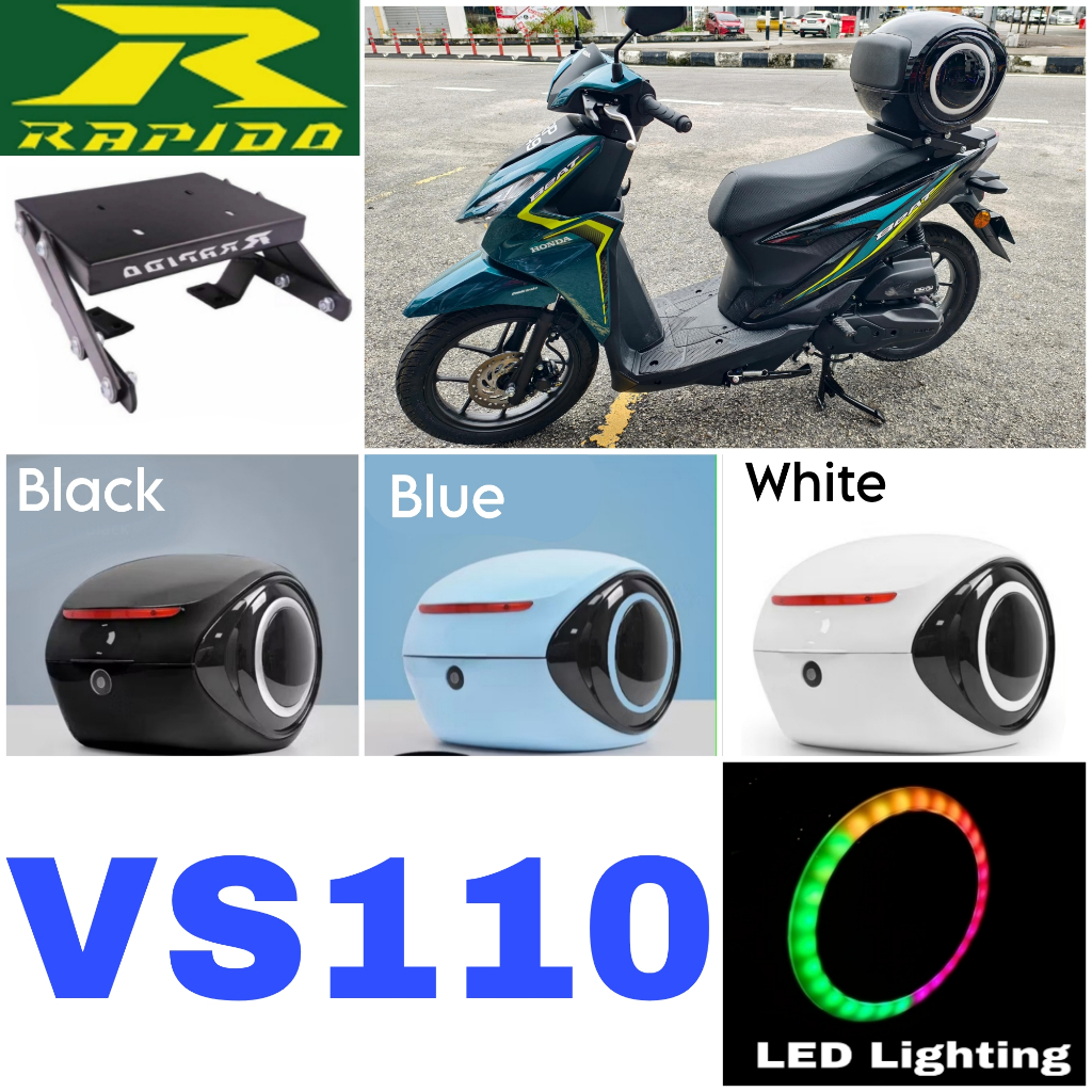 MONORACK RAPIDO AVETA VS110 ALIEN TOP BOX 35L 35 LITER + LED LIGHT ...