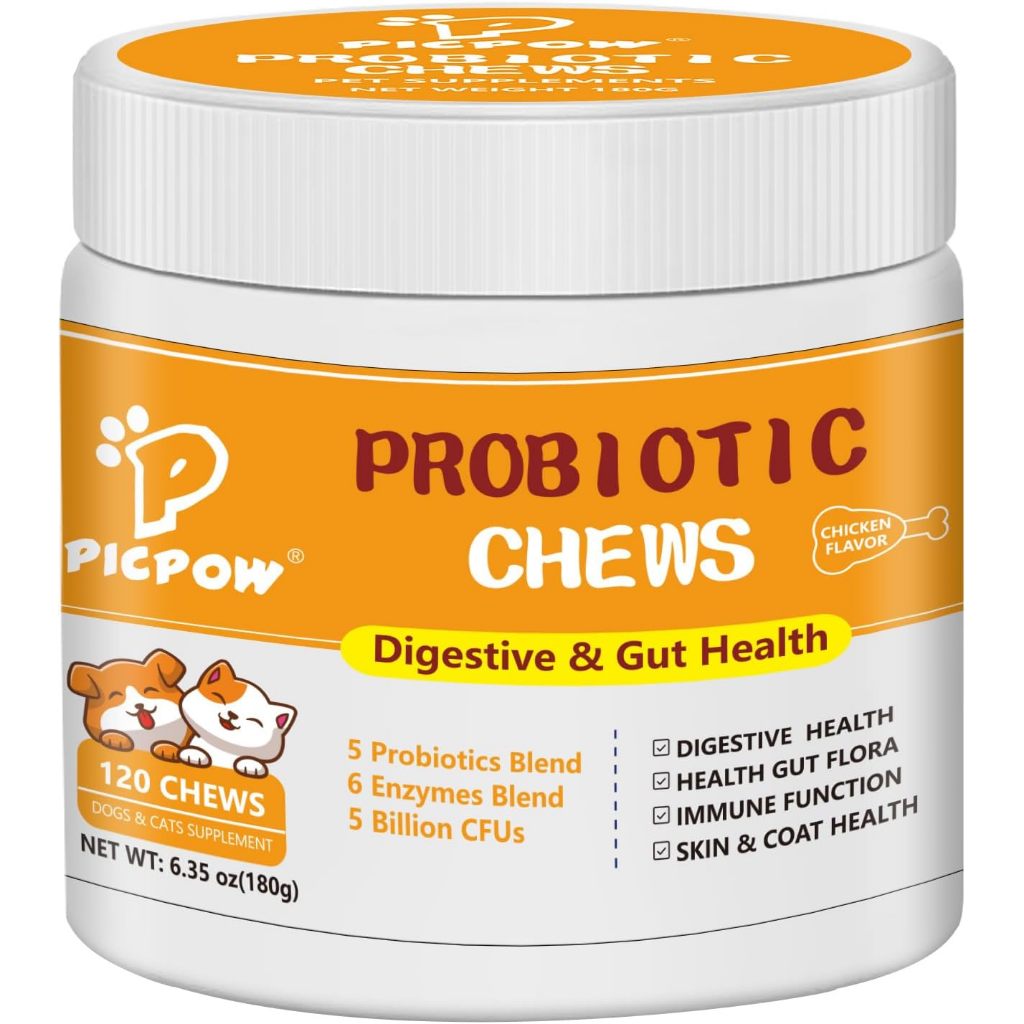 Gallery Detail: Picpow Probiotics For Dogs With Prebiotics Digestive Enzymes Inulin