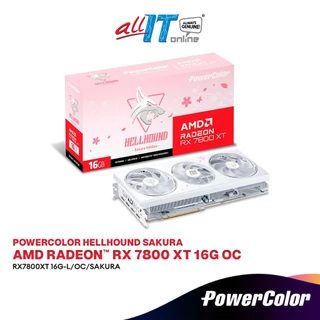 PowerColor Hellhound Sakura AMD Radeon RX 7800 XT OC 16GB GDDR6 White Graphics Card | RX7800XT 16G-L/OC/SAKURA