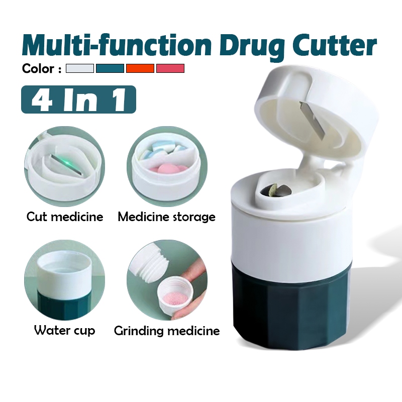 4 IN 1Portable Medicine Pill Cutter Box Pemotong Ubat Pill Cutter Pill ...