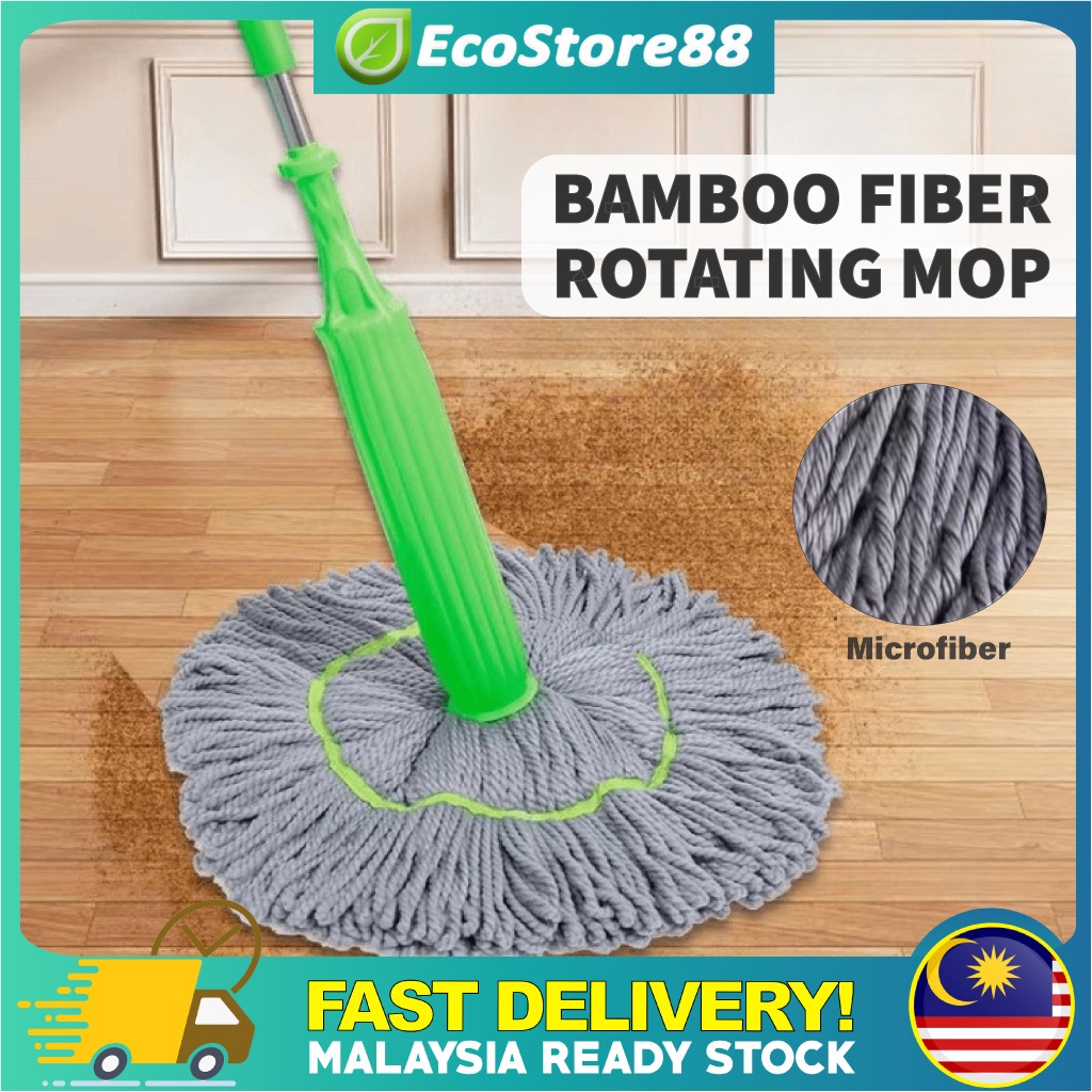1-Second Dehydration Bamboo Fiber Self Twisting Rotating Mop Wash Free ...
